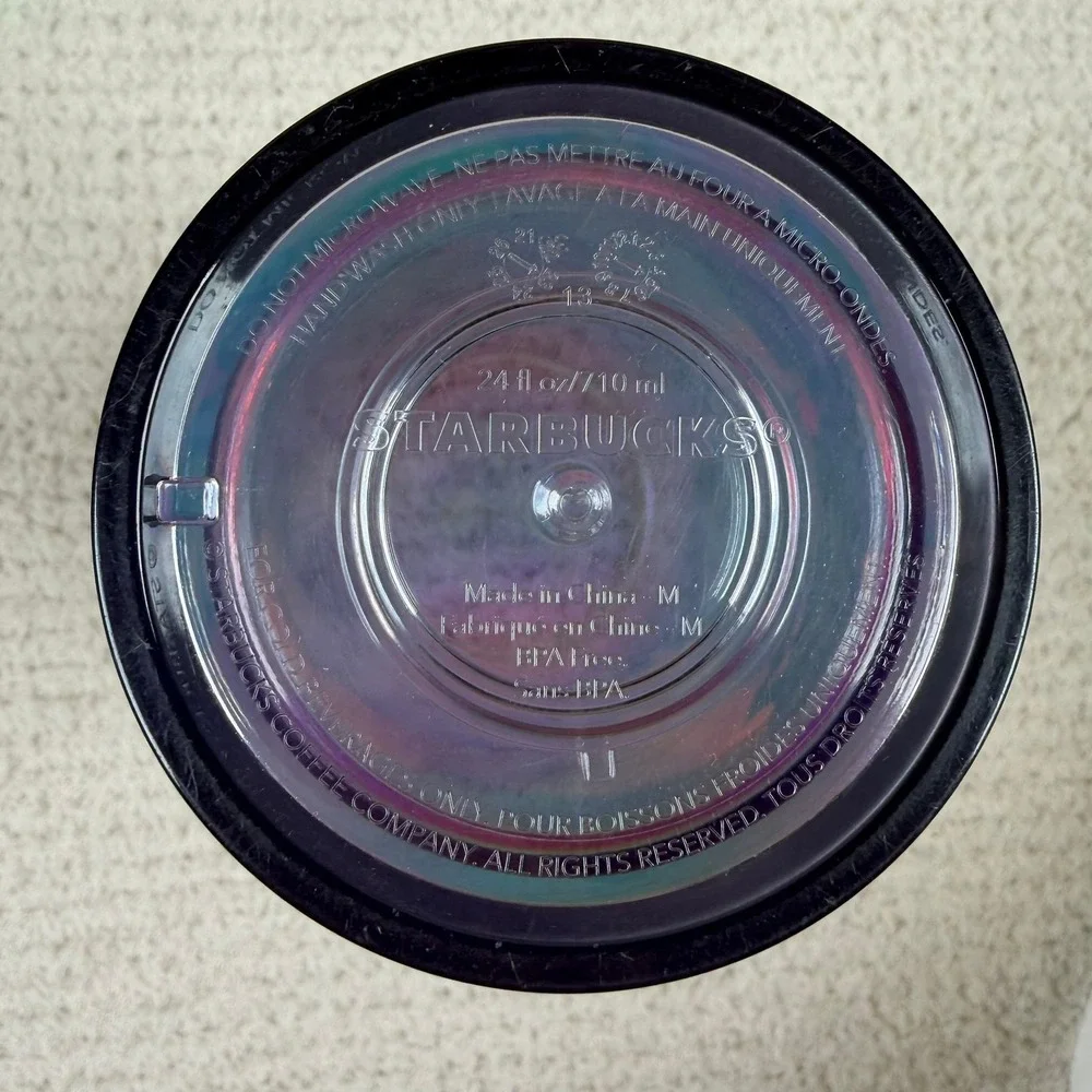 Starbucks 24 oz Iridescent Green Botanical Tumbler Green‎ Stylized Hands